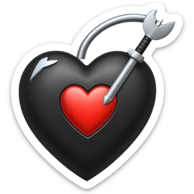 Corazón negro con una flecha sticker