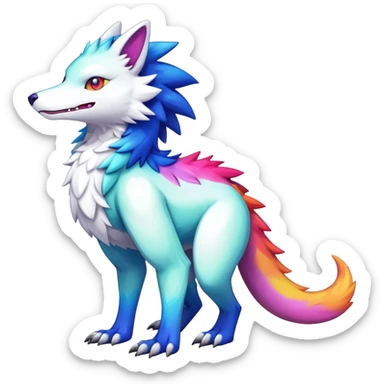  Colorful Shiny Kawaii Sergal FurSona Fakemon Full Body sticker