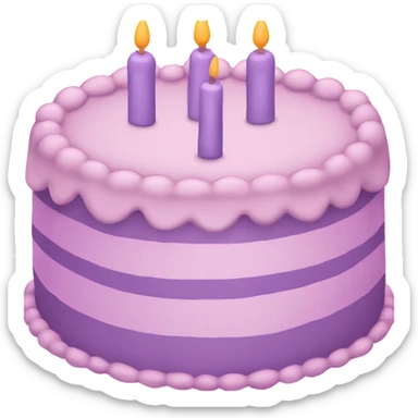 Aestetic light purple birthday cake  sticker