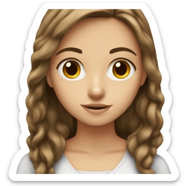 brown hair white girl studying  sticker