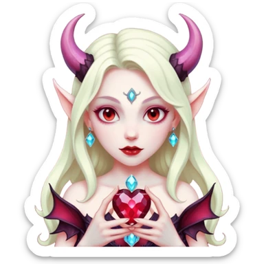 succubus crystal heart sticker