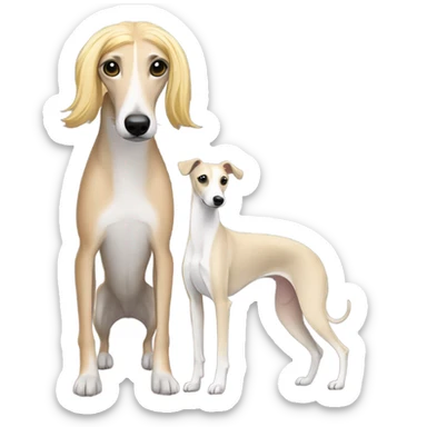 Whippet and a girl with blonde hair  sticker