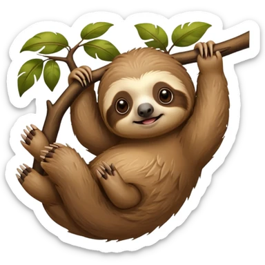 baby sloth on the tree sticker