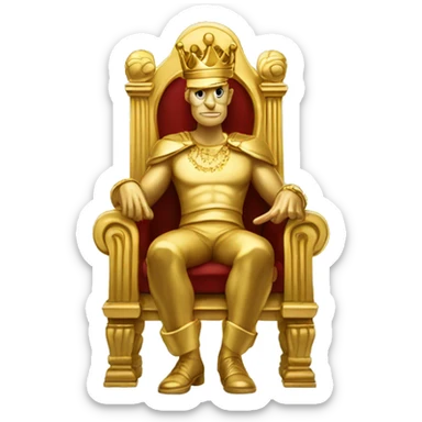 King Midas sitting on a throne made of solid gold sticker
