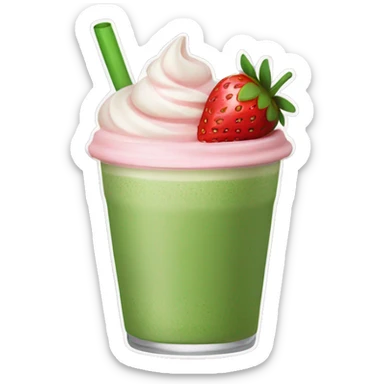 Strawberry matcha latte sticker