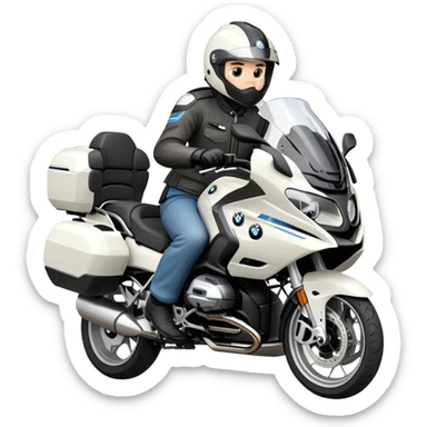 BMW R 1200 RT touring motorcycle with rider sticker