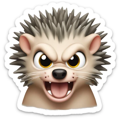 angry hairless hedgehog sticker