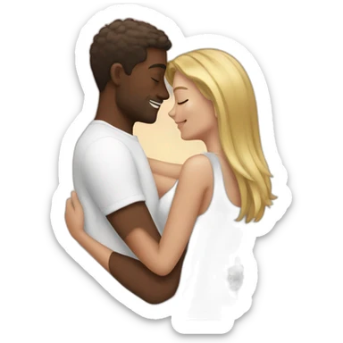 white boyfriend hugging girlfriend  sticker