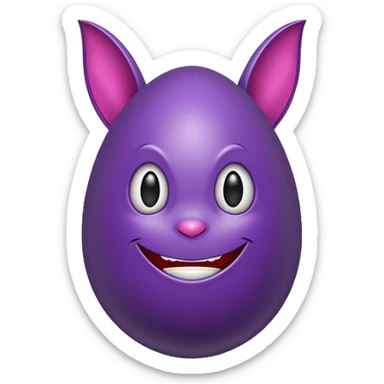 easter egg with bat sticker