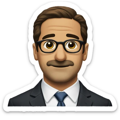 michael scott mustache and glasses sticker