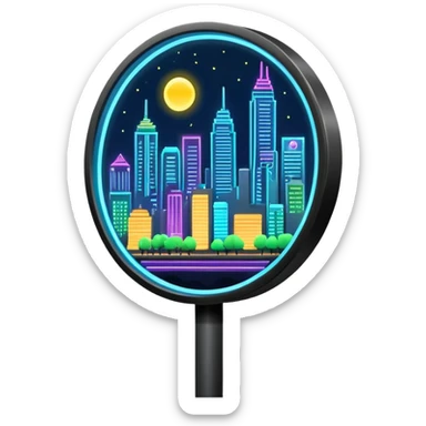 nighttime city sign  sticker