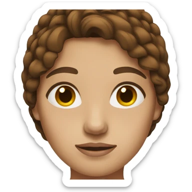 Woman with brown hair and middle part sticker