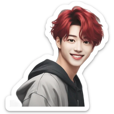 Stray Kids Hyunjin red hair  sticker