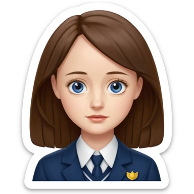 Alexis Bledel in Gilmore Girls with middle parted hair and school uniform  sticker