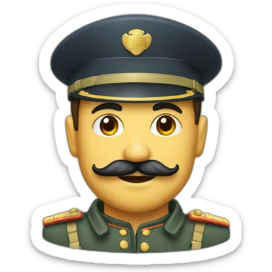 soldat avec une moustach petite carée sticker