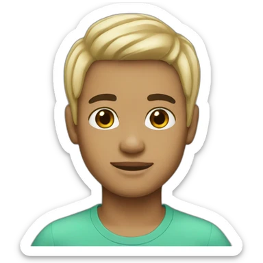 boy light skin black hair sticker