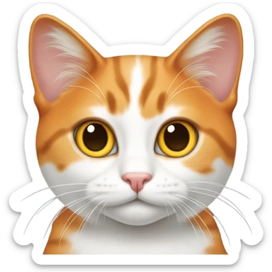 Cat orange white  sticker