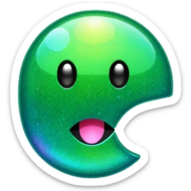 Glitter Green Pacman sticker