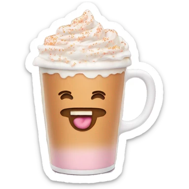 Light pink pumpkin latte with Sprinkling sticker