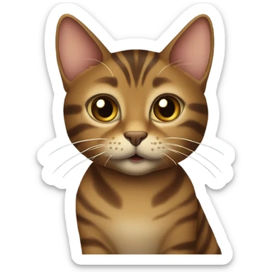 Brown tabby cat with short tail sticker