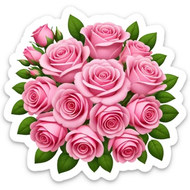 Huge pink flower bouquet with different flowers and pink tones and roses sticker