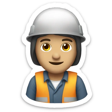 Ingeniero con casco blanco  sticker