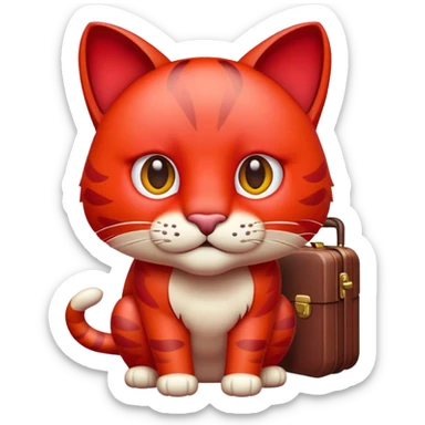red big cat with case sticker