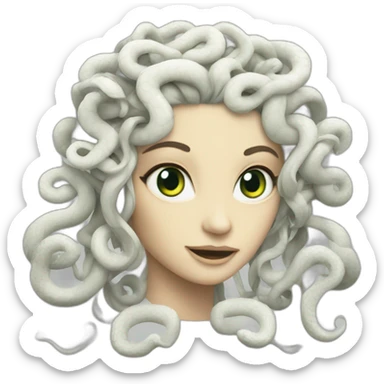 Medusa gorgona white snakes sticker