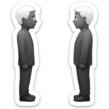 TWO PEOPLE taking facing each other sticker