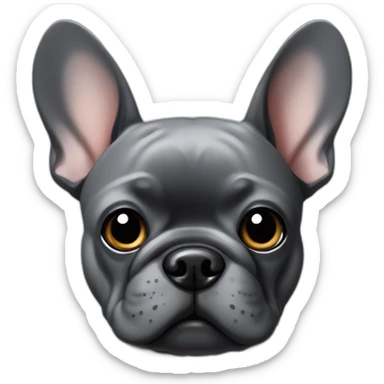 dark grey frenchie sticker