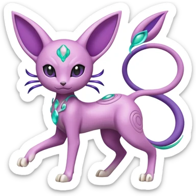 Meloetta-Mewtwo-Espeon-Pokémon-Fakémon-fusion-hybrid-creature sticker