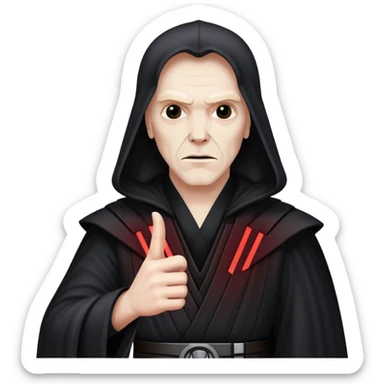 A sith lord from star wars saying ok sticker