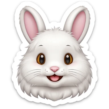 Create a cute bunny smiling cutely sticker