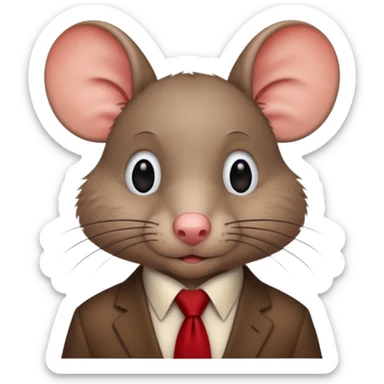 rat wearing  red tie sticker