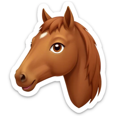 Cinematic Cute Yawning Chestnut Horse Portrait Emoji, Head tilted slightly with a dramatic, wide-open yawn, revealing a smooth chestnut fur with a subtle shimmer, floppy ears slightly drooping, round amber eyes barely open in drowsy contentment, Simplified yet irresistibly adorable features, highly detailed, glowing with a soft, cozy glow, high shine, relaxed yet expressive, stylized with a touch of equine whimsy, bright and endearing, soft glowing outline, capturing the essence of a sleepy yet affectionate horse, so drowsy it feels like it could stretch out of the screen and curl up for a nap! sticker