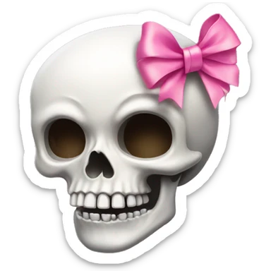 Skull with a pink bow sticker