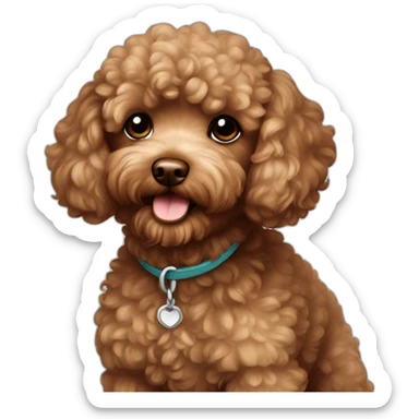 Brown toy poodle sticker