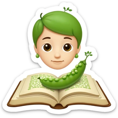 Book a teenie with some peas sticker