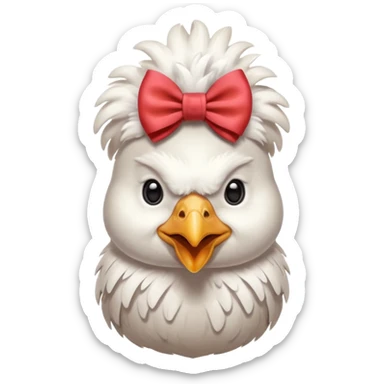 Pollito con un lazo en la cabeza sticker