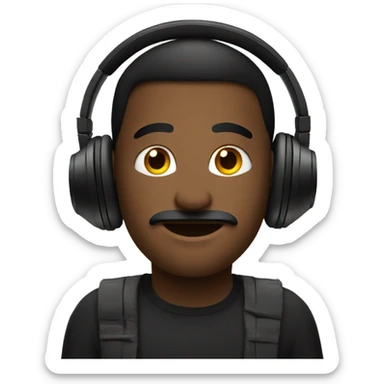 black big headphones sticker