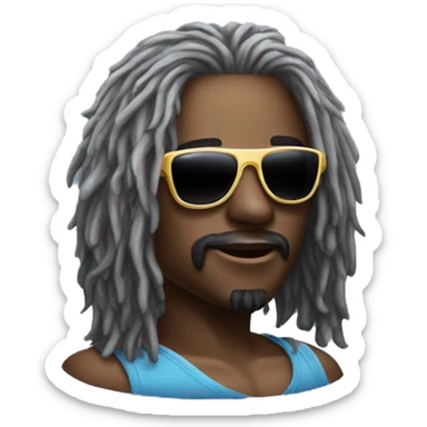 Wale with a wig and sun glasses sticker