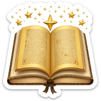 open book with sparkl sticker