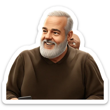 smiling old man portrait sticker