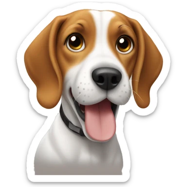 beagle barking at small white dog  sticker