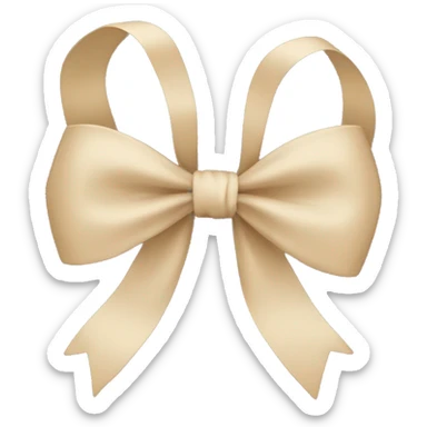 Beige bow long sticker