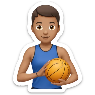 PE teacher, energetic, holding a ball sticker