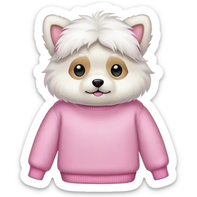 Maltipu in a pink sweater sticker