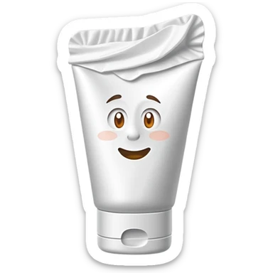 hand cream tube that is empty and crumpled, very wrinkled, cap still on, looks used up sticker