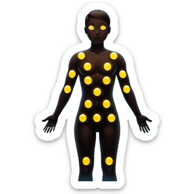 human silhouette with seven glowing dots along the body sticker