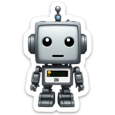 robot qr code sticker